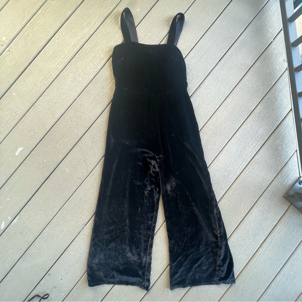 Madewell Black Velvet Jumpsuit